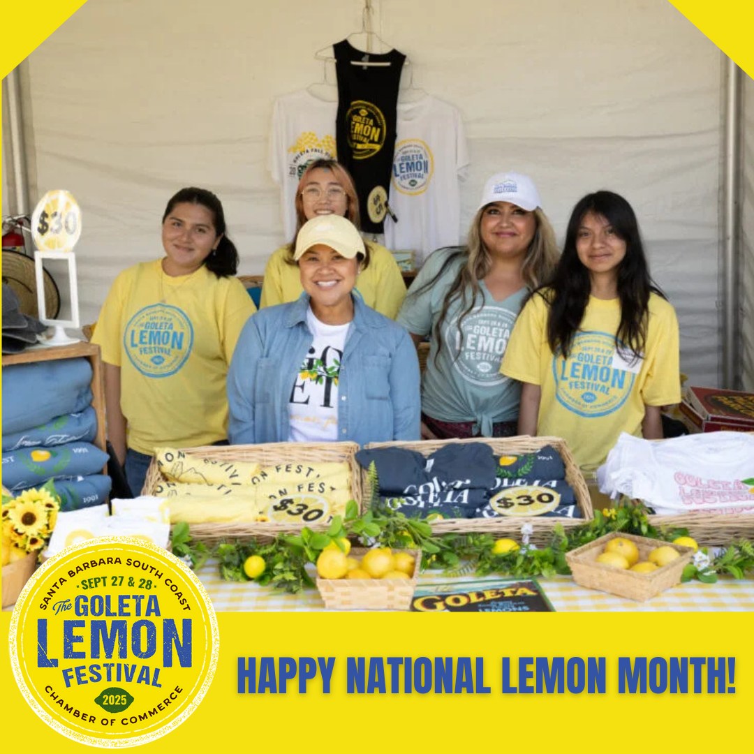 June is National Lemon Month — and here in Goleta, we’re all about that lemon love! 💛 From zesty treats to community fun, we’re counting down to the Goleta Lemon Festival with citrusy pride all month long.

Stay tuned for juicy updates, sweet memories, and plenty of lemon-powered fun! 🍰🍋✨