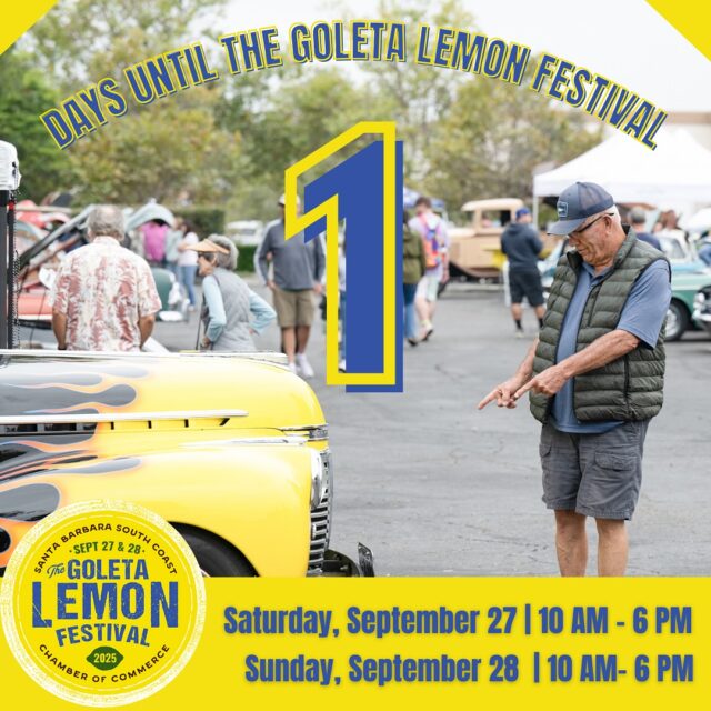 That’s right The Goleta Lemon Festival is TOMORROW! 🍋🚗 Stop by the Classic Fall Car Show, sponsored by Ruth Ann Bowe, Village Properties, and soak up the great vibes, live music, and fun for everyone! 🎉